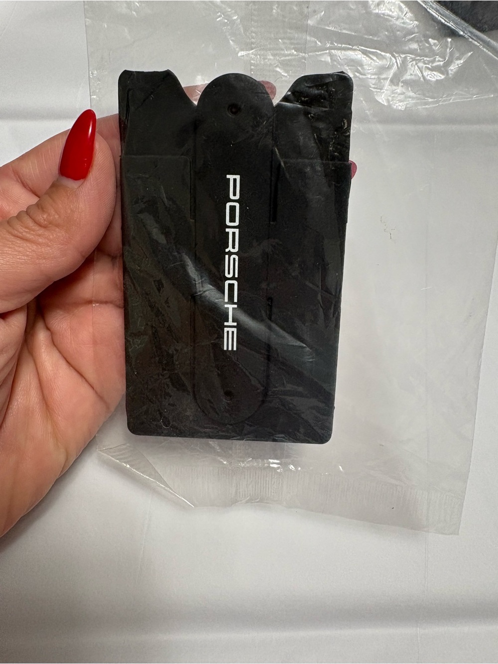Porsche Black Silicone Phone Card Holder